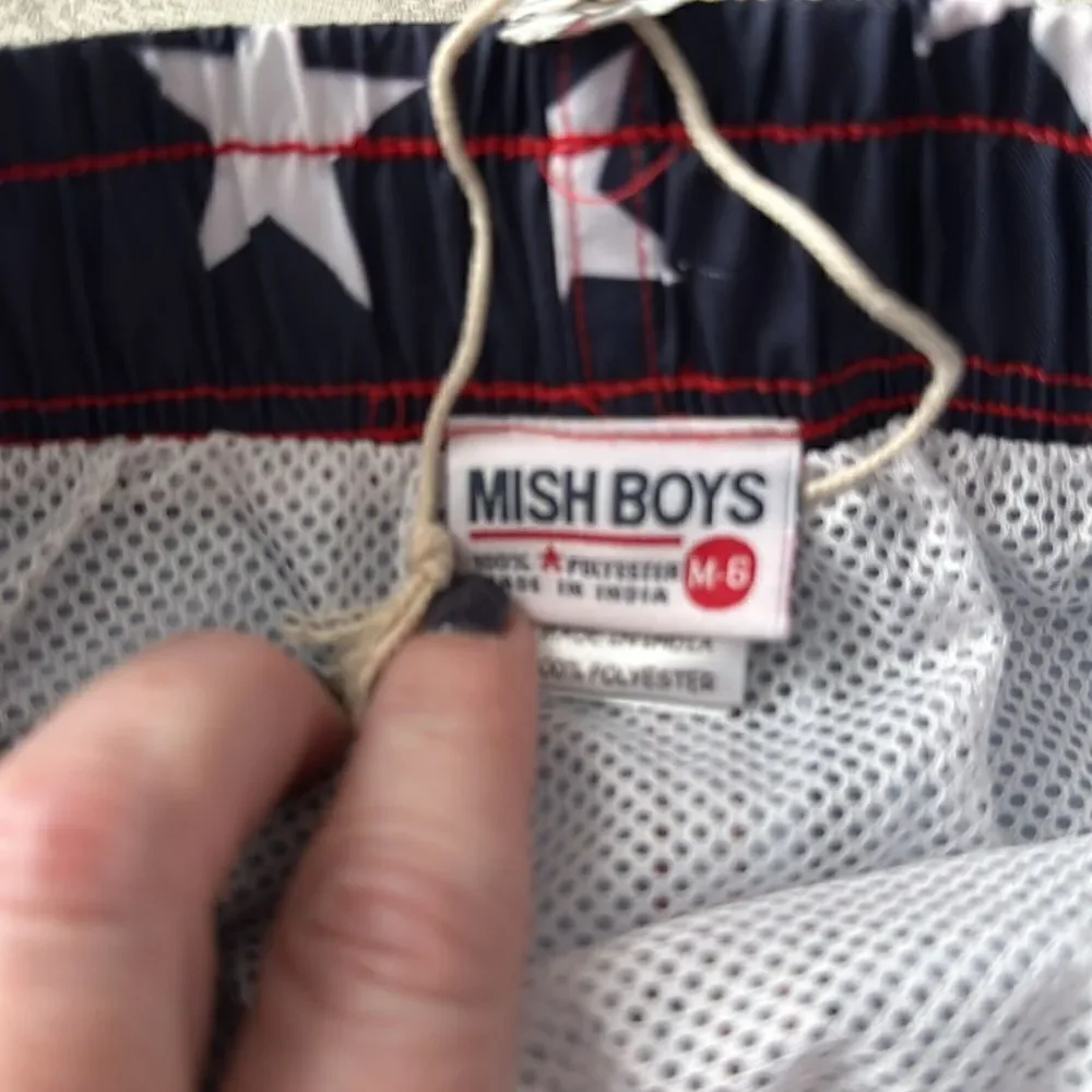 Mish Boys Navy Blue with White Stars Swim Trunks